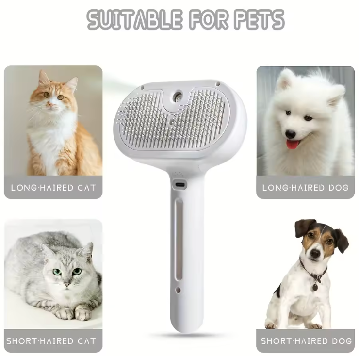 Pet Brush with Self-Cleaning Feature