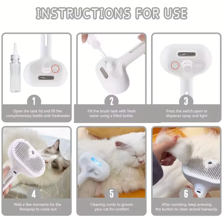 Pet Brush with Self-Cleaning Feature